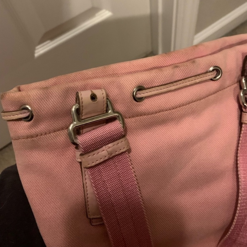 YSL Yves Saint Laurent Kahala Pink Canvas Tote - Picture 6 of 16